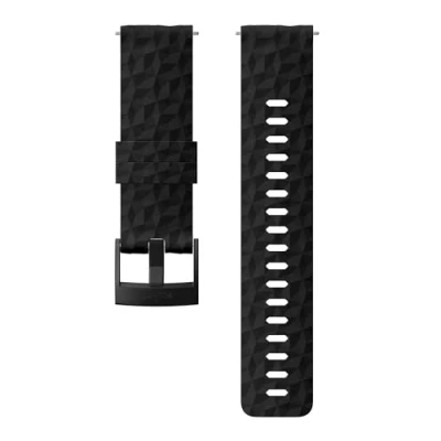 Abbildung von Suunto Ersatz Uhrenarmband, für alle Spartan Sport WRH und 9 Uhren, Silikon, Länge: 22,3 cm, Stegbreite: 24 mm, Schwarz/Schwarz, Inkl. Stifte zur Montage, SS050221000