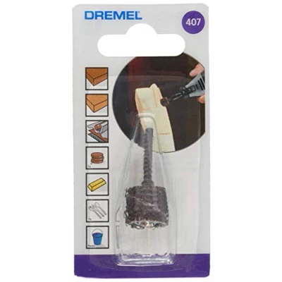 Abbildung von Dremel 407 Schleifband mit Schleifdorn Zubehörsatz für Multifunktionswerkzeug 1 und Schleifddorn Körnung 60 13mm, zum Formen, Reinigen, Schleifen jeglicher Art von Materialien