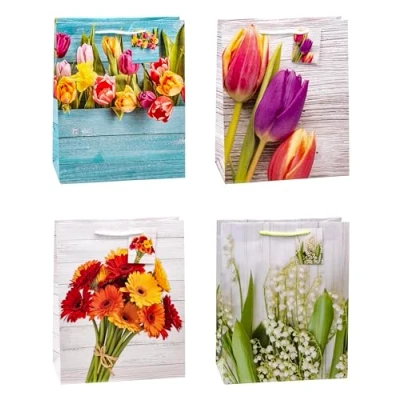 Abbildung von TSI Geschenktüten FRÜHLING, 12er Packung, Größe: Groß (HxBxT 32 x 26 13,5 cm), Art. Nr. 82316