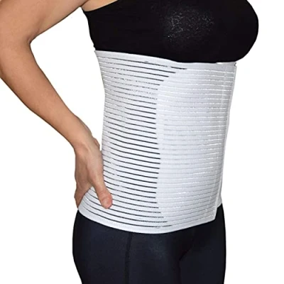 Abbildung von BODYPERFECT Postpartum buikwrap Bauchgurt Nach op Verstelbaar Rückbildungsgürtel Geburt Kaiserschnitt Schwangerschaft mit Rückenunterstützung Unisex 28 cm (Weiß, S)