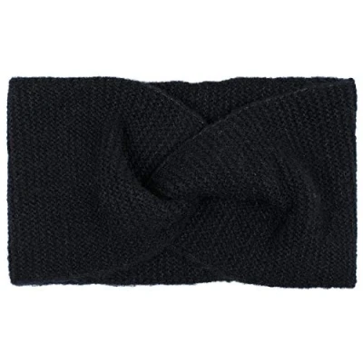 Abbildung von styleBREAKER Damen Feinstrick Stirnband mit Twist Knoten, warmes Winter Haarband, Headband 04026047, Farbe:Schwarz