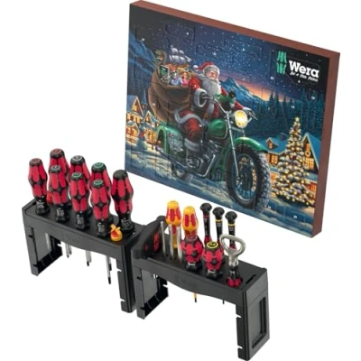 Abbildung von Wera 05136610001 Adventskalender 2025, 28 teilig inkl. einzigartigem Mix an Schraubwerkzeugen für 18 unterschiedliche Schraubprofile