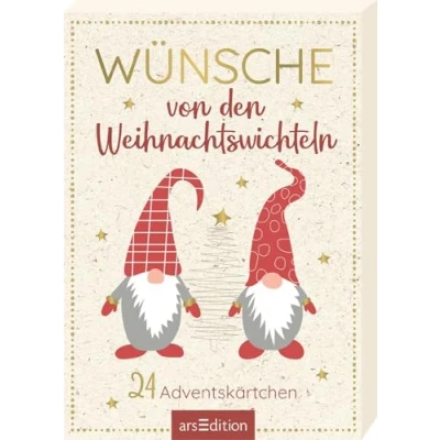 Abbildung von Wünsche von den Weihnachtswichteln: 24 Adventskärtchen Adventskalender Kartenbox mit Wichtel Wünschen