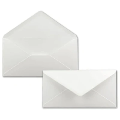 Abbildung von 50 Brief Umschläge Hell Grau DIN Lang 110 x 220 mm (11 22 cm) Nassklebung ohne Fenster Ideal für Einladungs Karten Serie FarbenFroh