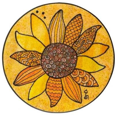 Abbildung von wash+dry Fußmatte, Sonnenglück 85x85cm, innen und außen, waschbar, bunt
