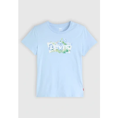 Abbildung von Levi&#039;s THE Perfect TEE Tshirt print, Damen, Größe: Medium, blue carnation bw fill chambray