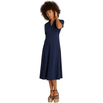 Abbildung von Tommy Hilfiger OPEN MIDI Dress Freizeitkleid, Damen, Größe: XXS, Dark night navy