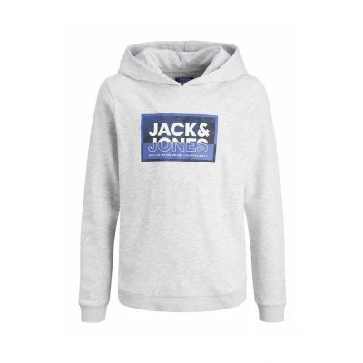 Abbildung von Jack &amp; Jones Junior Gedruckt Kapuzenpullover, Herren, Größe: 176, White melange