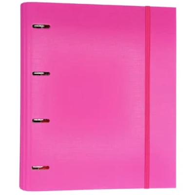 Abbildung von Raylu Paper® Ordner 4 Ringe mit 5 farbigen Trennwänden und Ersatzteilen für 100 Blatt A4 90 g x mm, Ringen 30 Rado System, 60 mm Rückenlehne (Rosa)