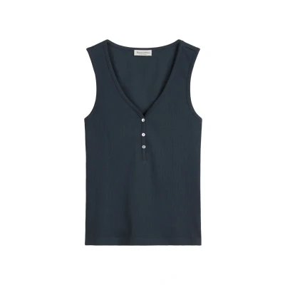Abbildung von Marc O&#039;Polo TANK SLIM MIT Knopfleiste Top, Damen, Größe: Large, Muted blue