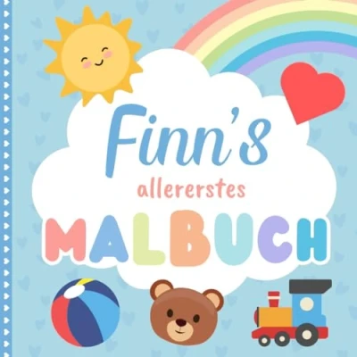 Abbildung von Finn&#039;s allererstes Malbuch: Personalisiertes Kritzelbuch für Finn ab 1 Jahr