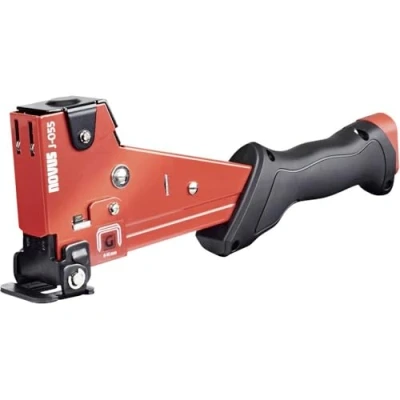 Abbildung von Novus J 055 Profi Hammertacker, Heavy Duty Schlagtacker, schnelles Nachladen, Oberflächenschutz, max. 175 Klammern 6 14 mm, Rot