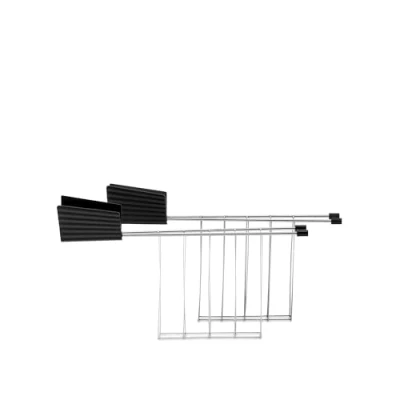 Abbildung von Alessi Plissé MDL08RA B Design Set Bestehend aus Zwei Toasterzangen, Edelstahl und Thermoplastischem Harz, Schwarz