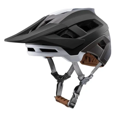 Abbildung von Fahrradhelm Mountainbike Helm MTB Helme Visier Verstellbar für Herren Damen Erwachsene Jugend (Schwarz grau, L(58 61cm))