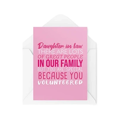 Abbildung von Tongue in Peach Lustige Schwiegertochter Karten You&#039;re Special You Freiwilligen Karte für ihren Geburtstag, Glückwünsche, Sohn, Hochzeit, Heirat, Banter CBH654