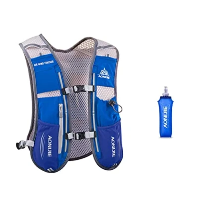 Abbildung von AONIJIE 5L Multifunktionale Ultrleicht Fahrradrucksack / Trinkrucksack Getränketasche mit 500ML Trinkflasche für Wandern, Training, Laufen, Klettern (Blau)