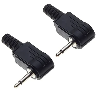 Abbildung von Keple 2,5 mm Klinkenstecker, Mono 90 Grad Kunststoffgriff Reparaturbuchse TS 2 polig männlich Löttyp DIY Audiokabelstecker für Stück