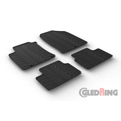 Abbildung von Gledring 0208 Fußmattensatz Gummi vorne und hinten 4 schwarz 750mm 550mm HYUNDAI: i30 III Estate