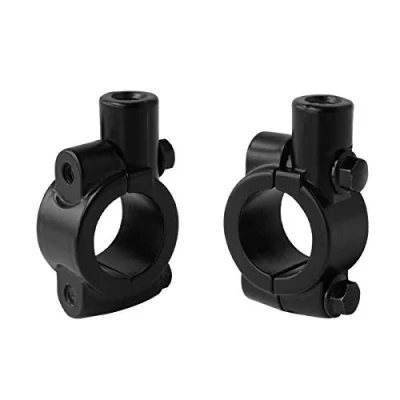 Abbildung von Evermotor 2 Stücke 25mm Universal Lenker Rückspiegelhalterung M10 Motorrad Lenkerhalterung spiegeladapter Halterung Halter (Schwarz)