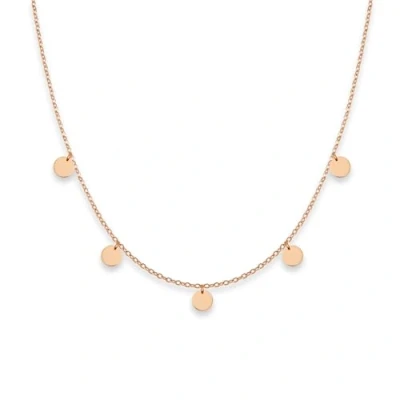 Abbildung von GD GOOD.designs Kette Roségold mit Plättchen für Damen Wasserfest 18K vergoldete 5 Coin Halskette Boho Schmuck aus Edelstahl