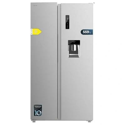 Abbildung von Cecotec American 559 Liter Kühlschrank Bolero CoolMarket SBS 562 Inox D. 177 cm hoch und 90 breit, Klasse D, Multi Air Flow System, absolut kein Frost, Inverter plus Motor