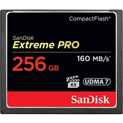 Abbildung von SanDisk Extreme PRO CompactFlash Speicherkarte 256 GB (UDMA7, 4K und Full HD Videos, VPG 65, temperaturbeständig, 160 MB/s Übertragung)