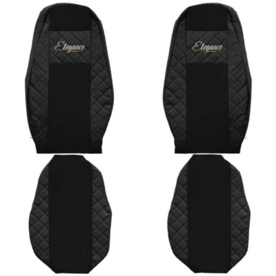 Abbildung von F CORE Elegance FX14 BLACK Sitzschonbezug schwarz Mit Motiv Eco Leder vorne