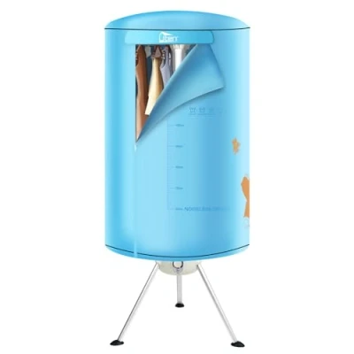 Abbildung von Uten Wäschetrockner Elektrisch Tragbarer, Kleiderschrank Warmlufttrockner Design Klappbar 1000W, Himmelblau