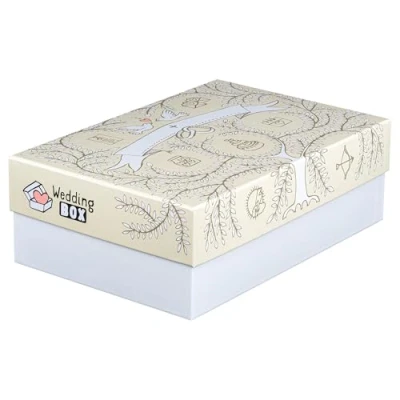 Abbildung von FALKEN Original StoryBox WEDDING. 120 mm hoch DIN A4+ Made in Germany. Geschenkbox mit Deckel. Ideal für Erinnerungen, Fotos, Hochzeit, Bilder, Basteleien Aufbewahrungsbox Schachtel Allzweckbox