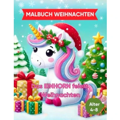 Abbildung von Malbuch Weihnachten Das Einhorn feiert Weihnachten: ab 4 Jahren mit zauberhaften Einhörner zum Ausmalen im Weihnachtslook 50 ... Weihnachtsgeschenk für Liebhaber