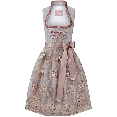 Abbildung von Stockerpoint Damen Dirndl Astrid Kleid für besondere Anlässe, Altrosa, 34