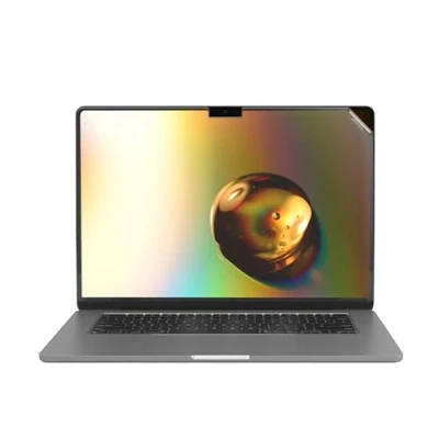 Abbildung von kwmobile Schutzfolie matt kompatibel mit Apple MacBook Air 15 M3 2024 A3114 Folie magnetisch entspiegelt Anti Blaulicht Displayschutz