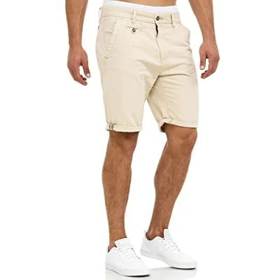 Abbildung von INDICODE Herren Cuba Chino Shorts mit 5 Taschen Bermuda f. Männer Fog M