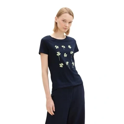 Abbildung von TOM TAILOR Denim Damen 1044865 T Shirt, 10668 Sky Captain Blue, L EU