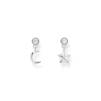 Abbildung von Thomas Sabo Ohrstecker mit Mond und Stern Anhänger vergoldetes Silber H2293 414 14