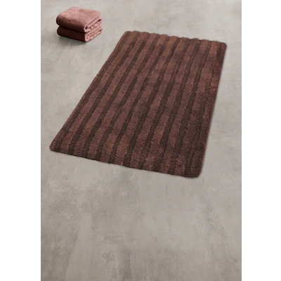 Abbildung von Kleine Wolke Badematte »Cord« Höhe 25 mm rutschhemmend beschichtet fußbodenheizungsgeeignet Badteppich, Streifen Design, Hoch Tief Effekt