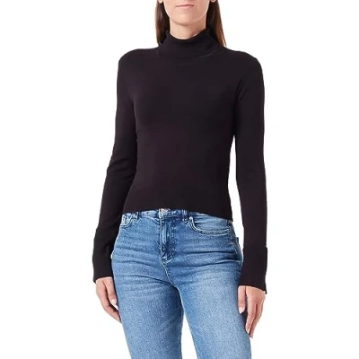 Abbildung von Jack &amp; Jones Damen Jxmia Soft Cropped Roll Neck Knit Sn Pullover, Schwarz, XS