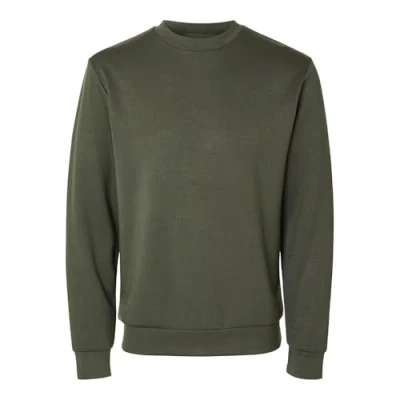 Abbildung von Selected Homme Slhemanuel Sweatshirt, Herren, Größe: Large, Forest night