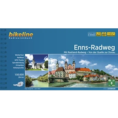 Abbildung von Enns Radweg: Mit Rastland Radweg, Von der Quelle bis zur Donau, 264 km, 1:50.000, wetterfest/reißfest, GPS Tracks Download, LiveUpdate (Bikeline Radtourenbücher)