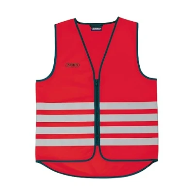 Abbildung von ABUS Warnweste Lumino Day Vest rote Sicherheitsweste für bessere Sichtbarkeit bei Tag und Nacht Erwachsene mit Reißverschluss Größe XXXL