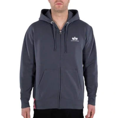 Abbildung von Alpha Industries Basic Small LOGO Sweatjacke Grey black, Herren, Größe: Medium, black