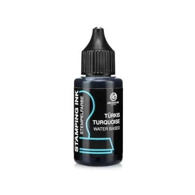 Abbildung von Octopus Stempelfarbe für Stempelkissen und Selbstfärber ohne Öl, türkis 30ml
