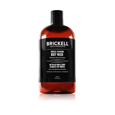 Abbildung von Brickell Men&#039;s Belebendes Duschgel für Männer, natürliches und organisches Tiefenreinigungs mit Aloe, Glycerin Jojoba, sulfatfrei (Tropisches Teakholz, 473 ml)
