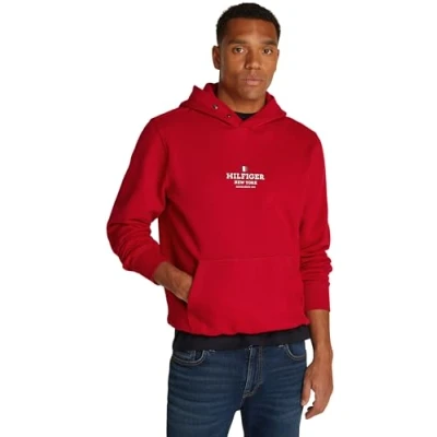 Abbildung von Tommy Hilfiger Hoodie Unisex Sweatshirt, Größe: Small, Medium red