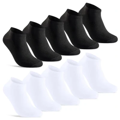 Abbildung von 10 Paar Sneaker Socken Herren kurze Baumwolle 10810 (Schwarz Weiß 43 46)