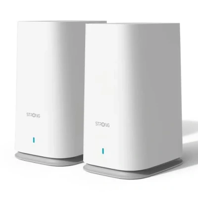 Abbildung von STRONG Atria Wi Fi Mesh Home Kit 2100, WLAN Verstärker, Repeater, 200m² Abdeckung, 2100 Mbit/s, 2,4 GHz + 5 GHz, 3X Gigabit LAN / WAN Ethernet Anschlüsse, weiß