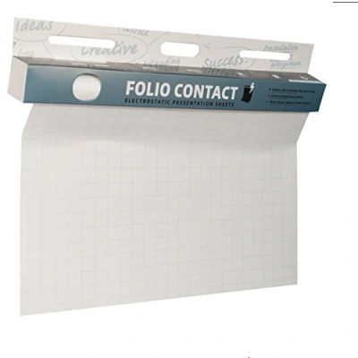 Abbildung von NOPAR Folio Contact Flipchart: die elektrostatische Flipchartfolie haftet ohne Hilfsmittel auf nahezu allen Oberflächen, weß, 25 Blatt / Sheet 60x80cm