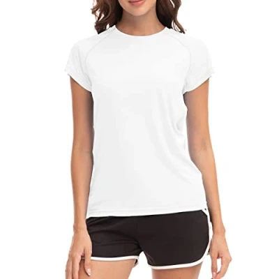 Abbildung von MEETWEE Damen Surf Shirt Rash Guard UV Shirts Schwimmen Tankini UPF 50+ Kurzarm Badeshirt Bademode