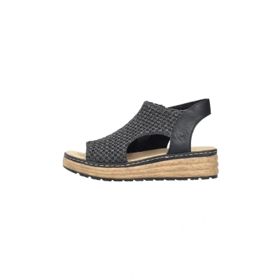 Abbildung von Rieker Plateausandalette, Damen, Größe: 38, Schwarz Schuhe