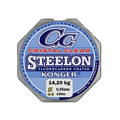 Abbildung von Konger Angelschnur Cristal Clear Fluorocarbon Coated 0,12 0,50mm/150m Monofile Super stark ! (0,35mm / 14,20kg)